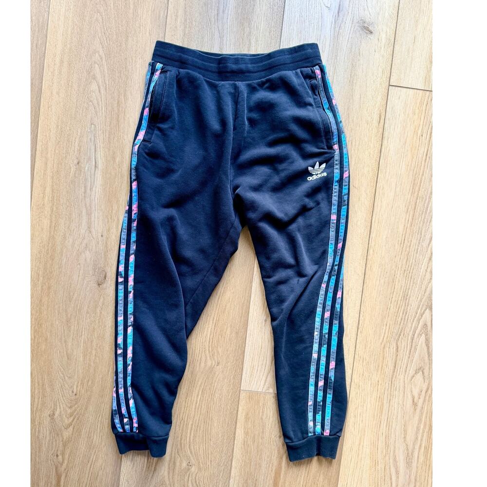 Adidas Originals Navy Blue Pink & Blue Stripe Jogger Track Pants
